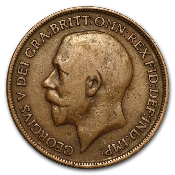 1911-1936 Great Britain George V Large Penny Avg Circ (Random) 1911-1936 Great Britain George V Large Penny Avg Circ (Random)
